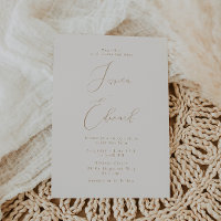 Romantic Champagne and Gold Wedding Invitation