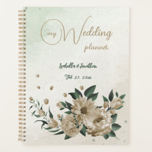 romantic champagne flowers greenery wedding planner