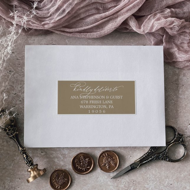 Romantic Champagne Gold Colour Guest Address Label (Creator Uploaded)