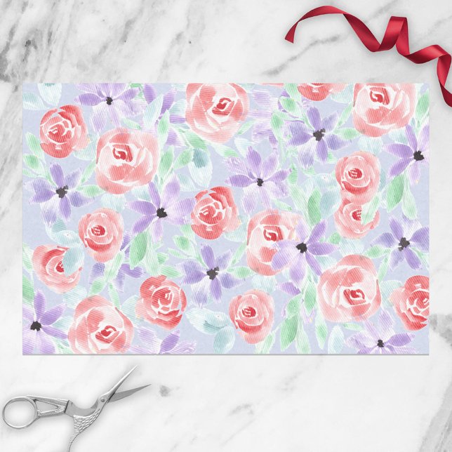 Romantic Charming Purple Lavender and Red Tissue Paper (Creator Uploaded)