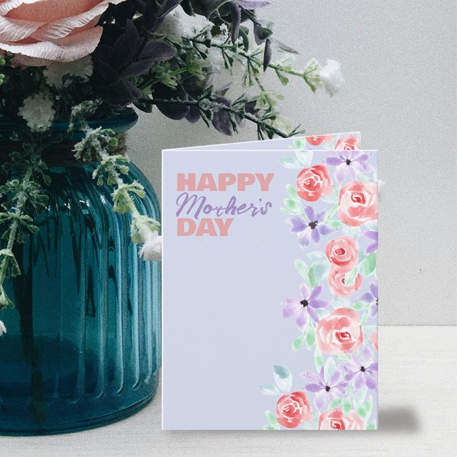 Romantic Charming Purple Lavender Red Mother's Day Card (Creator Uploaded)
