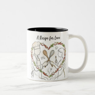 Romantic Chef & Cooking Couple Gift Two-Tone Coffee Mug