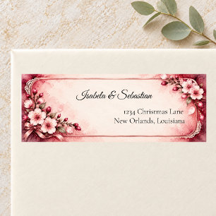 Romantic Cherry Blossom Coquette Wedding Return Address Label