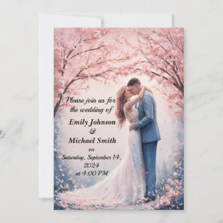 Romantic Cherry Blossom Wedding Invitation
