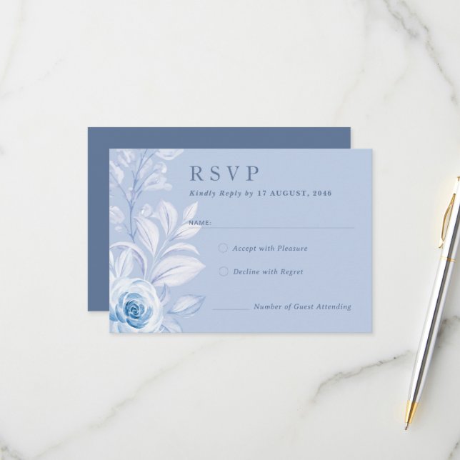 Romantic Chic Classic Floral RSVP Reesponse Cards (Front/Back In Situ)