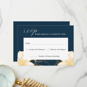 Romantic Chic Classic Floral Wedding RSVP Card
