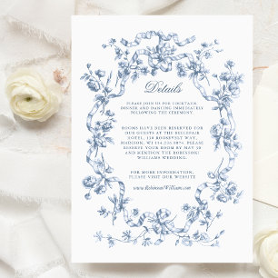 Romantic Chic French Rose Botanical Wedding Enclosure Card