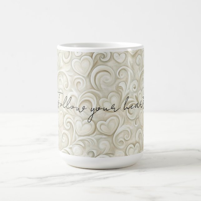 Romantic Chic Heart Swirls  Coffee Mug (Center)