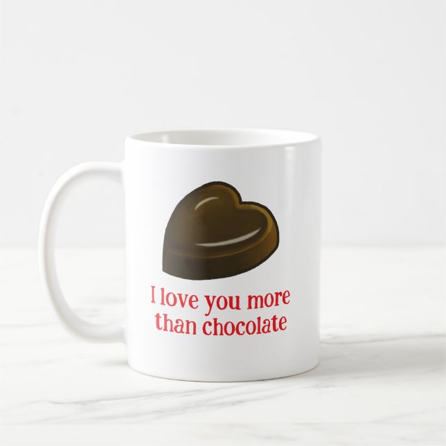 Romantic Chocolate Heart Coffee Mug (Left)