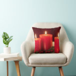 Romantic Christmas Candles Cushion<br><div class="desc">Elevate your Christmas decor with this gorgeous throw pillow of gentle and romantic candles design,  it will be sure to bring the magic of the season into your space. There are many more products with this image right here in BoogieSpirit. This is an AI image generated by me.</div>