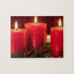 Romantic Christmas Candles Jigsaw Puzzle<br><div class="desc">Pass the time this Holiday Season with this Romantic Christmas Candles jigsaw puzzle.  There are many more products with this image right here in my store BoogieSpirit. This is an AI image generated by me in Leonardo.ai.</div>