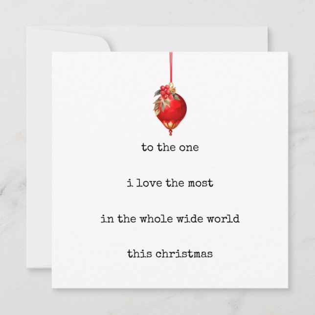 Romantic Christmas Card for Him or Her (Front)