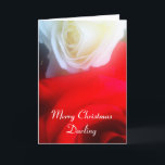 Romantic Christmas Card Red and White Roses<br><div class="desc">Romantic Christmas Card Red and White Roses</div>