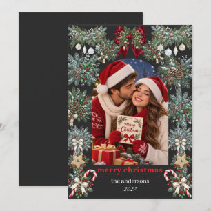 Romantic Christmas Couple Photo Card