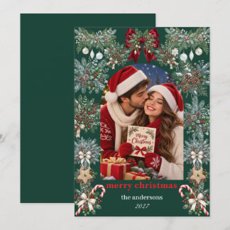 Romantic Christmas Couple Photo Card