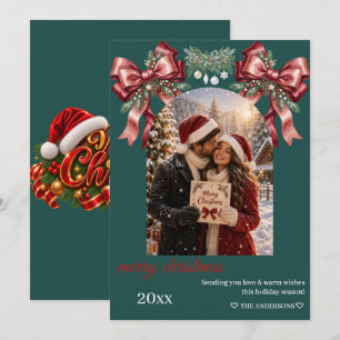 Romantic Christmas Couple Photo Holiday Greeting Card