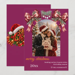 Romantic Christmas Couple Photo Holiday Greeting Card