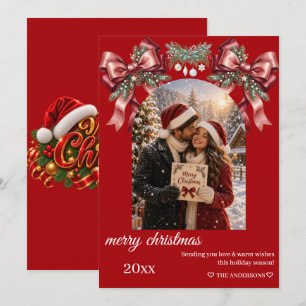 Romantic Christmas Couple Photo Holiday Greeting Card