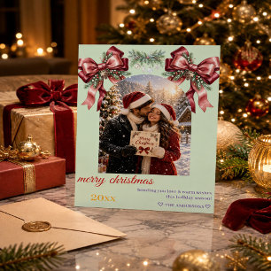 Romantic Christmas Couple Photo Holiday Greeting Card