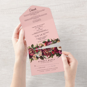Romantic Chrysanthemum All In One Invitation