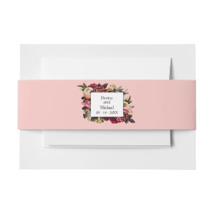 Romantic Chrysanthemum Invitation Belly Band