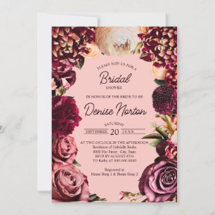 Romantic Chrysanthemum on Gossamer Pink Invitation