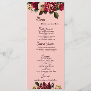Romantic Chrysanthemum on Gossamer Pink Menu