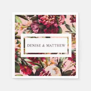 Romantic Chrysanthemum on Gossamer Pink Napkin