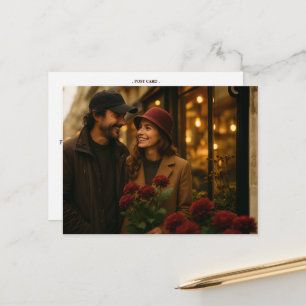 Romantic Chrysanthemum on Gossamer Pink Postcard