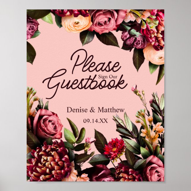 Romantic Chrysanthemum on Gossamer Pink Poster (Front)