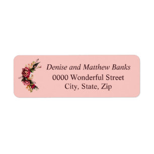 Romantic Chrysanthemum on Gossamer Pink Return Address Label