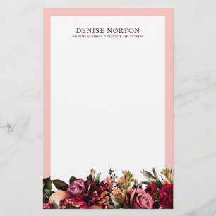 Romantic Chrysanthemum on Gossamer Pink Stationery