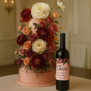 Romantic Chrysanthemum on Gossamer Pink Wine Label