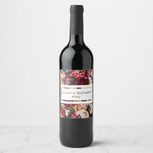 Romantic Chrysanthemum on Mauve Chalk Wine Label