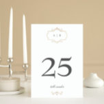 romantic classic gold monogram wedding table number<br><div class="desc">This design is part of a collection - please contact us if you need any additional stationery
*not real foil</div>