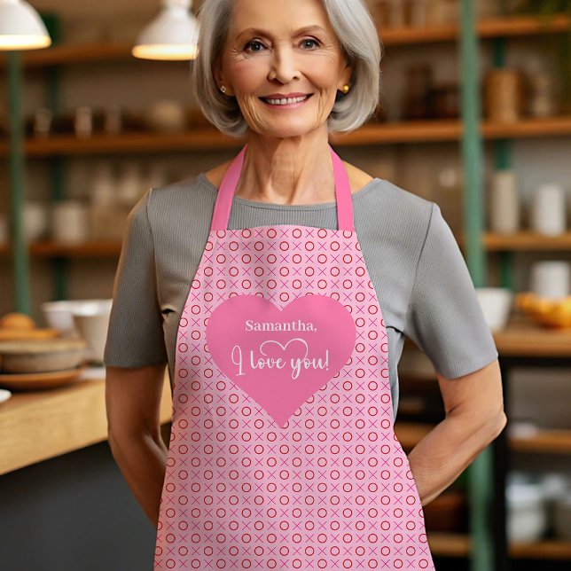 Romantic Classic Love Hearts Pattern Personalized Apron (Romantic Classic Love Hearts Pattern Personalized Apron)