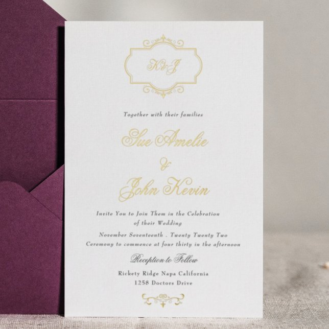 romantic classic real gold monogram wedding (Creator Uploaded)