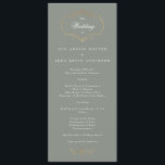 romantic classic sage green gold monogram wedding program<br><div class="desc">This design is part of a collection - please contact us if you need any additional stationery
*not real foil</div>