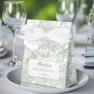 Romantic Classic Sage Green Landscape Toile Favour Box