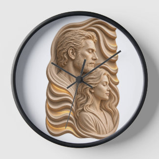 Romantic Classical couple Relief Art Clock