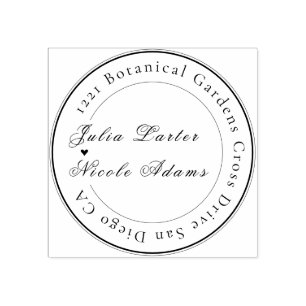 Romantic Classical Pearl Swan Floral Frame Wedding Rubber Stamp