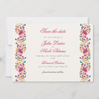 Romantic Classical Pearl Swan Floral Frame Wedding