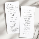Romantic Classy Calligraphy Wedding Ceremony Program<br><div class="desc">This black and white wedding ceremony program features elegant,  romantic swirly calligraphy lettering with a formal script. For more advanced customisation of this design,  please click the BLUE DESIGN TOOL BUTTON above!</div>