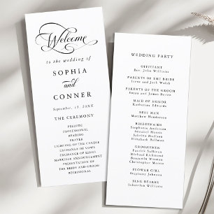Romantic Classy Calligraphy Wedding Ceremony Program