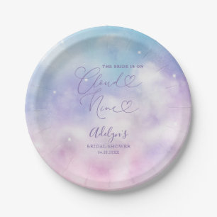 Romantic Cloud Nine Bridal Shower Paper Plate