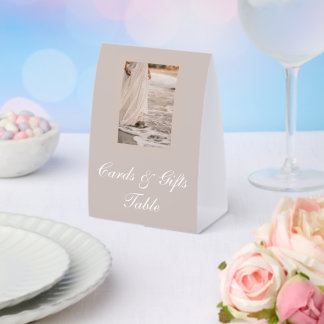 Romantic Coastal Beach Wedding Cards & Gifts Table