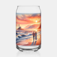Romantic Coastal Sunset Lighthouse Walk