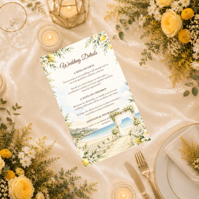 Romantic Coastal Wedding Enclosure Card (Creator Uploaded)