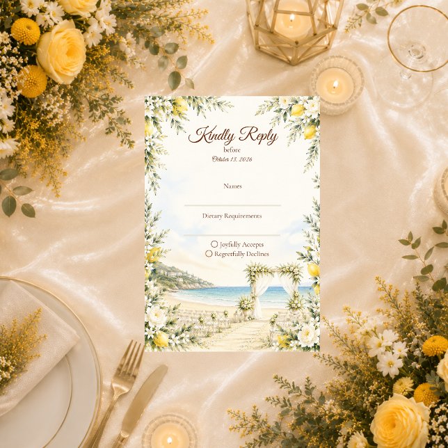 Romantic Coastal Wedding RSVP Card (Creator Uploaded)