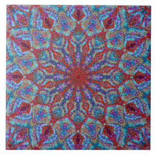 Romantic colour mandala in arabesque style tile